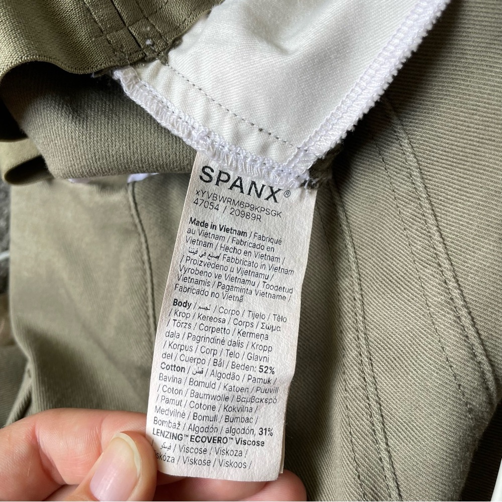 Spanx Twill Cropped Wide Leg Pants in Tucson Olive Women’s Flare Size Small - Picture 9 of 10